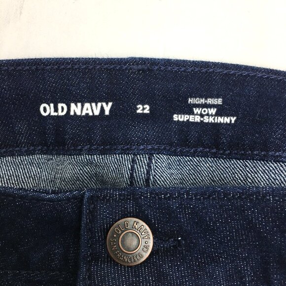 NEW Old Navy Jeans Wow Super Skinny High Rise Dark Wash Stretch size 22 - Picture 3 of 9